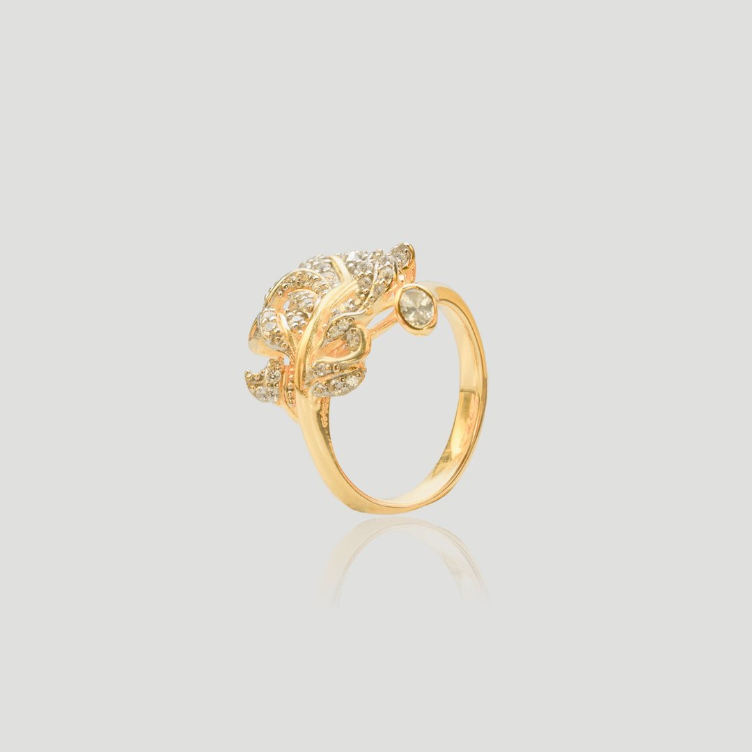 Gilded Foliage Diamond Ring